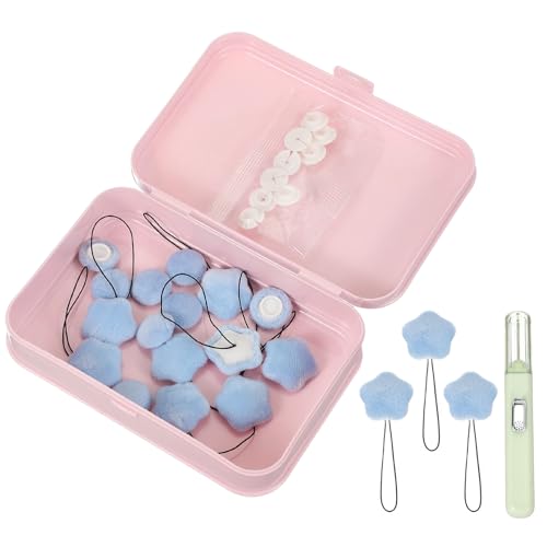 uxcell 8 Pcs Duvet Cover Pins to Hold Comforter Inside, Duvet Clips with Soft Fabric Material for Quilt Cushions Curtains, Star (Light Blue)