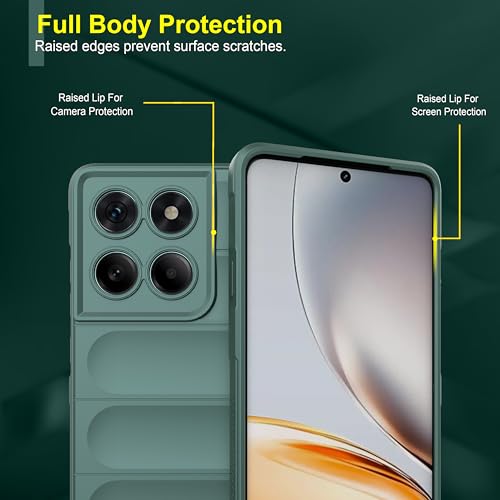 Image of Zapcase Back Case Cover for Motorola Edge 60 Pro | Compatible for Motorola Edge 60 Pro Back Cover | Liquid Silicon Magic Case with Camera Protection | Dark Green