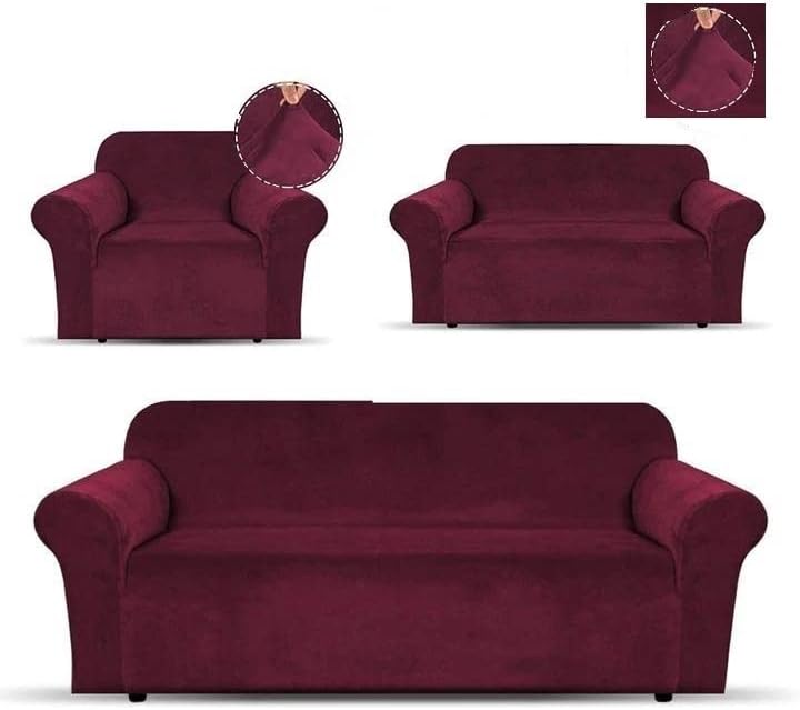 Linentopia Juego de 2 fundas para sofá biplaza, lisas, elásticas, protectoras, diseño en forma de diamante (Deziray, 2 piezas, beigemarfil)