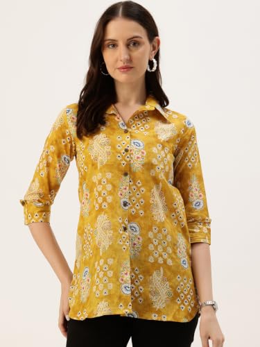 Image of feranoid Classic Collared Cotton Shirt with 3 /4 Sleeve for a Timeless Casual Look