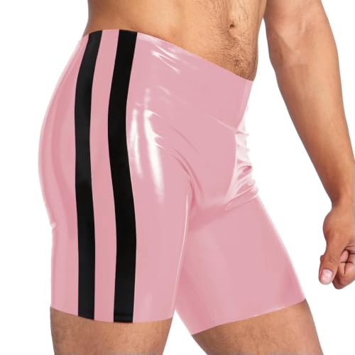 Pantalones cortos de PVC con rayas laterales reflectantes y elásticas 2