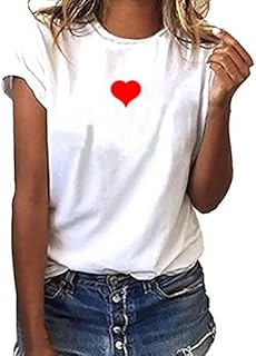Women T Shirt Summer New 90s Heart Shaped Printed Ladies Casual Graphic Short Sleeve T Shirt Oversized Top Tee Shirts Clothing