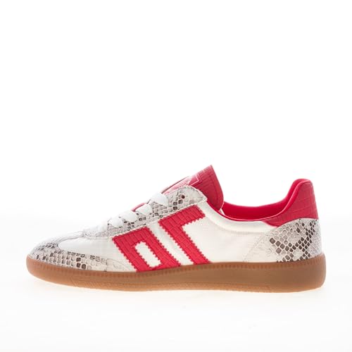 Baskets Ghost blanc et rouge Back 70 chaussures tissu cuir reptile - 4