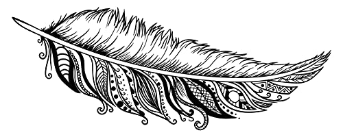 Vinilo Decorativo Negro 12" x 30" Padrón de Plumas de Pájaro miniatura 1