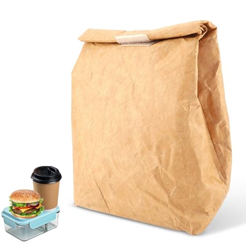 HERCHR Foldable Lunch Bag Insulated Lunch Box 5L Reusable Paper Bag Insulated Sandwiches Box Waterresistant Travel Picnic Small Cooler 176Oz for Women Office Work School Snacks