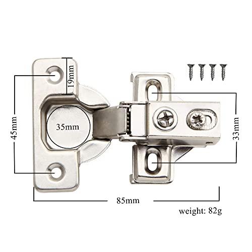 6 Pack - Silverline Hardware Face Frame Quiet Soft Close Cabinet Door Hinges, 1/2 Inch Overlay, With Built-In Metal Dampers, Strong Heavy Duty Steel For Kitchen Bathroom #TOP5