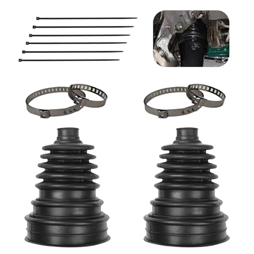 Zeathery 2 PCS CV Axle Boot, Cuttable Protective Cover with Clamps and Cable Ties, Portable Rubber Waterproof Seals for 19 mm-24 mm Axle Diameters, for Most FW and AED Vehicles (Black)
