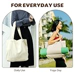 Yoga Mat Carrier, Gym Bag With Yoga Mat Holder, Women Canvas Tote With Shoulder Strap For Pilates, Travel, Office, Sports, Workout And Beach – Inner Zippered Pocket, Fits Standard And Small Mats - Image 4