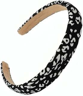 ربطات شعر مرنة جديدة بنمط جلد الفهد بنمط حمار وحشي للنساء بتصميم ريترو مخطط، اكسسوارات للشعر (اسود، مقاس واحد)