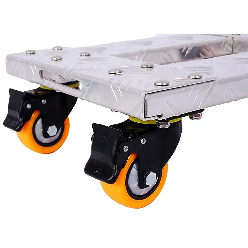 Carretilla plegable con ruedas de TPU de 3" y frenos miniatura 3