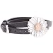 Produktbild Blumenkind Lederarmband grau mit Blüte aus Edelstahl 316L, ionenplattiert in IP rosé-gold