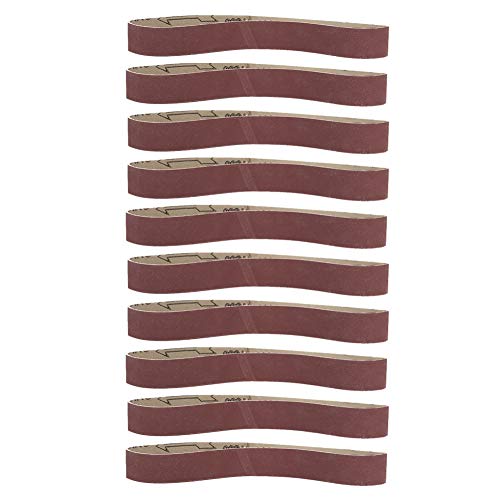 10pcs Alumina Abrasive Belt Sanding Band Grinding Polishing Sandpaper Straps 533x30mm High Performance Aluminum Oxide for Woodworking Metalworking Industrial Use (600# Level Connection)