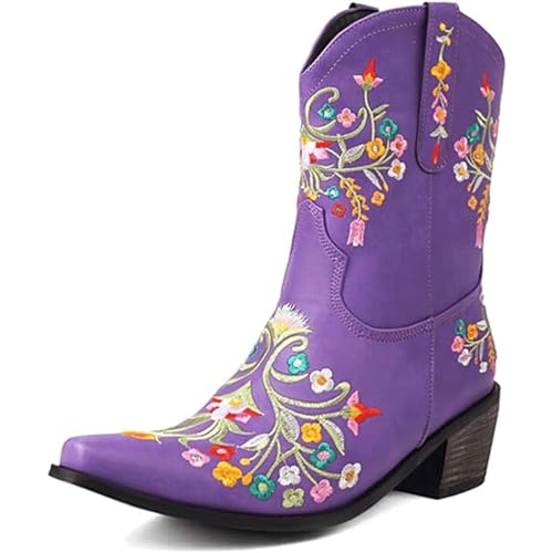 Bottines cow-girl mollet large : le confort vintage à talon bloc