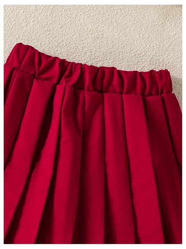 Image of WDIRARA Toddler Girl's 2 Piece Outfits 3D Flower Button Down Cardigan and Pleated Aline Skirts Set