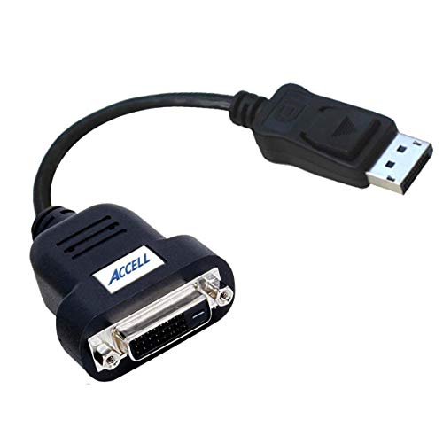 Accell DP to DVI Adapter - DisplayPort to DVI-D Single-Link Active Adapter - AMD Eyefinity Certified, 1920x1200 (WUXGA) - Polybag, Black