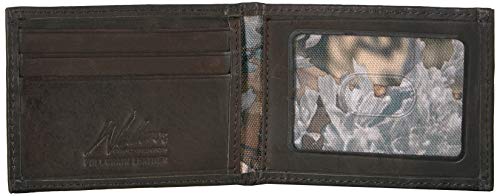 WEBER'S PREMIER LEATHER Men's Magnetic Money Clip Front Pocket King's Desert Shadow Camo Polyester Exterior Leather Trim Wallet4