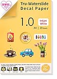 💕Requisitos: El paquete incluye 20 hojas de papel transfer al agua (color blanco) Compatible con todas las impresoras de inyección de tinta | Tinta de color y pigmento | tijeras | agua | Spray de barniz transparente. Las imágenes impresas por impresoras de inyección de tinta deben rociarse con barniz. (No incluido en el paquete debido a la inflamabilidad, se puede comprar en línea o en una tienda minorista)