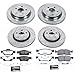 PowerStop Front & Rear Brake Kit For Dodge Durango 2012-20 | Jeep Grand Cherokee 2013-15 - Truck & Tow Carbon Fiber Ceramic Brake Pads + Drilled & Slotted Rotors Upgrade, K6537-36
