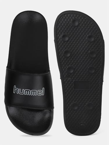 Image of hummel CLASSIC MEN SLIDERS Comfortable Cushioned Sole Arch Support Durable Lightweight Flexible Trendy Style Flip flops and Slippers Slides for Men Daily use Chappal