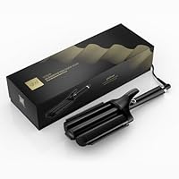 ghd Wave Triple Barrel Waver in Black - for Quick, Loose Beach Waves That Last All Day, Less Frizz, ghd Advanced Technology, No Extreme Heat Damage - for All Hair Types - (UK Plug)