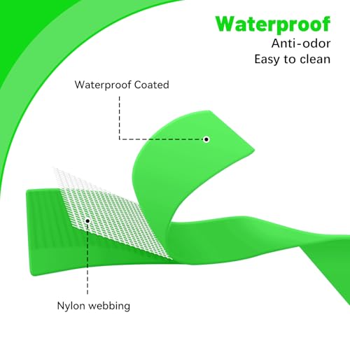 Image of Waterproof Dog Collar, Easy to Clean Rubber Dog Collars with Quick Release Buckle Fits Small Medium or Large Dogs (Green, M (11.8-18.5 inch))