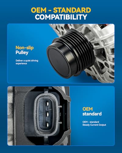 Image of PHILTOP Alternator Compatible with 11609N Kia Soul 2016 Replacement 11609N 12V 110Amp CW 6-Groove Pulley