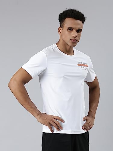 Image of XTEP Comfort Series (Sports Elastic Performance), Running Series, Superior Stretch, Polyamide & Elastane, Crew Neck Comfort Running T-Shirt for Men (White)