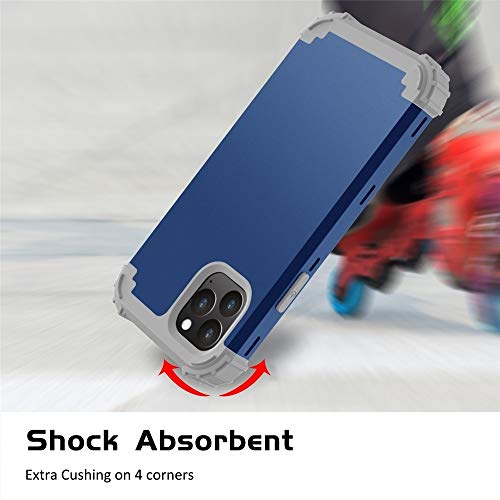 Coque silicone iPhone 11 Pro antichute trois pièces PC bleu protection