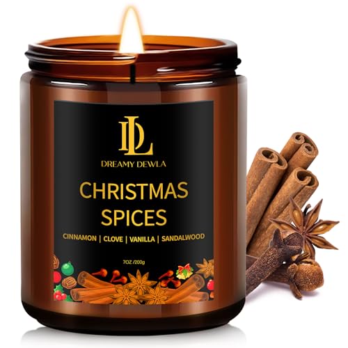 Christmas Spices Scented Candle, Natural Soy Candles for Home Scented,