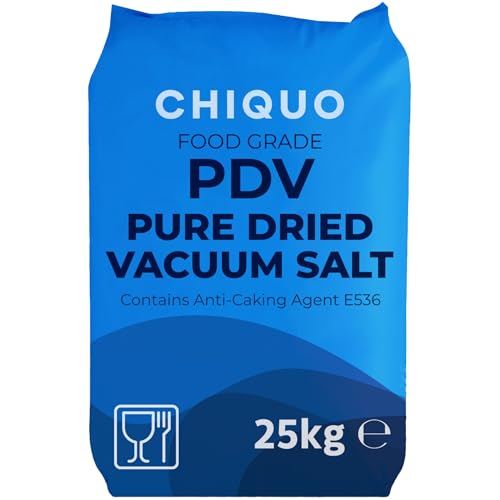Chiquo PDV Pure Dried Vacuum Salt 25kg - 100% Food Grade - Ideal for Cooking Koi Pond Water Treatment & Water Softening