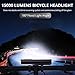 Bloepum Ultra-Bright Bicycle Light 15000 Lumen Front Bike Light Rechargeable Waterproof Flashlight Road Cycling Lamp Accessories