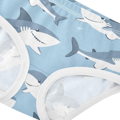 Wusikd Cartoon Sharks Girls' Underwear Cotton Cute Girls Briefs Soft Toddler Underwear 2T4