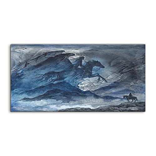 Tableau acrylique cheval aquarelle 120x60 cm Coloray pour décoration murale de salon