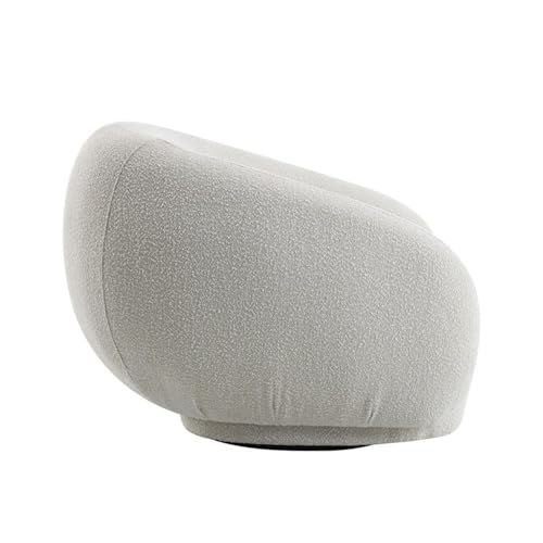 Sillón giratorio contemporáneo tela boucle beige miniatura 5