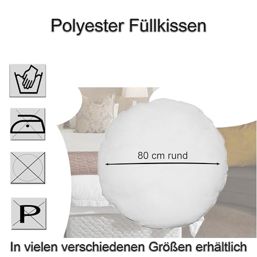 Haus und Deko Füllkissen Kissenfüllung Polyester weiß 80 rund