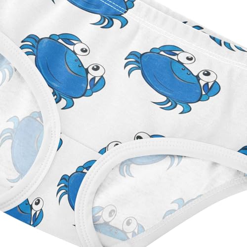 Toddler Underwear Floral 2t Cotton Girl Panties Cute Fun Print Briefs Girls Undies Cute Blue Crabs White4