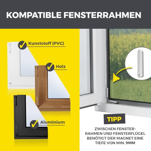 EASYmaxx Insect Protect Magnete zum Kleben für Insektenschutzgitter | Magnetplättchen selbstklebend | 12 Magnete selbstklebend für Fliegengitter Fenster | Moskitonetz Magnet