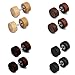 Produktbild Epoch World 4 Paare 8mm Edelstahl Rund Holz Stud Ohrstecker Set für Damen Herren, Ohrschmuck Titan Ohrringe Herren Holz Schwarz Fake Plug Tunnel Set, Ohrstecker Männer Holz, Ohrstecker Herren Holz