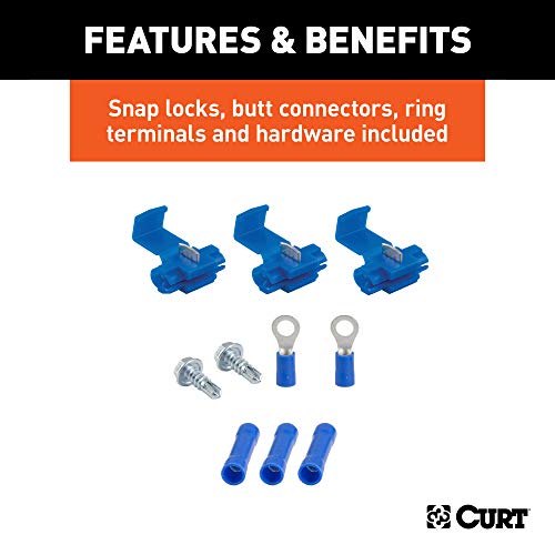 Curt 58305 4-Pin Flat Wiring Harness, 48-Inch Vehicle-Side, 12-Inch Trailer-Side Wires #TOP3