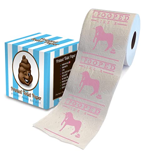 Printed Tp I Pooped Like A Unicorn Printed Toilet Paper Gag Gift – Funny Toilet Paper Roll For Prank, Surprise, Bathroom Decor, Novelty Gift For Men, Women, Friends, Birthday Party - 500 Sheets #TOP10