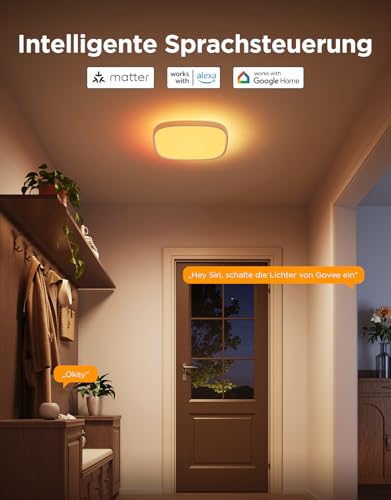 Govee Deckenleuchte RGBIC 24W, 2400lm Smart LED Deckenlampe Dimmbar,30*30cm – Ansicht 4