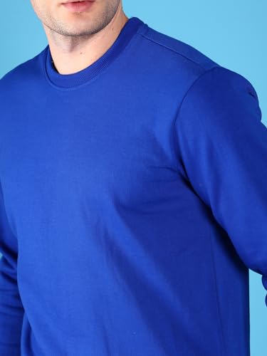 Image of The Indian Garage Co Men Regular Fit Solid Crew Neck Overhead Sweatshirt