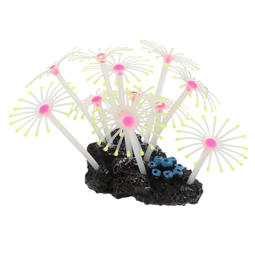 DINHEAROM Decoración De Coral Simulado para Acuario Adornos Acuario De Silicona Decoración De Plantas Submarinas