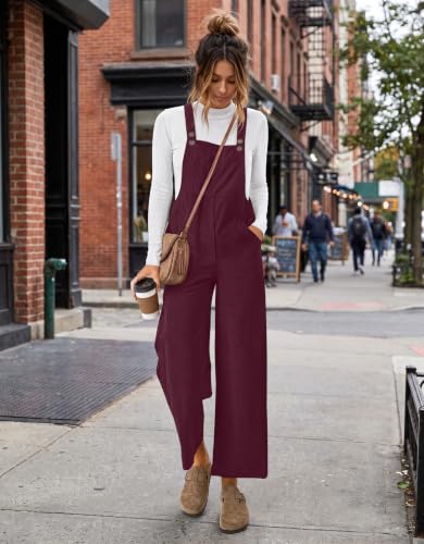 Ekouaer Corduroy Overalls for Women Casual Loose Jumpsuits with Pocket | Fall & Winter Wide Leg Jumpsuits for Women, Maternity Overalls, Fashion Casual Jumpers for Women, Cute Sleeveless Outfits - image 2