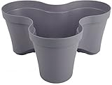 Plastique injecté Pot de Fleurs Empilable Trio Roma, 8.L