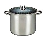 Sehr leicht zu reinigen Edelstahl Kochtopf mit Deckel und 3-schichtiger Alu-Thermoboden auch Induktion (24x19 8L)