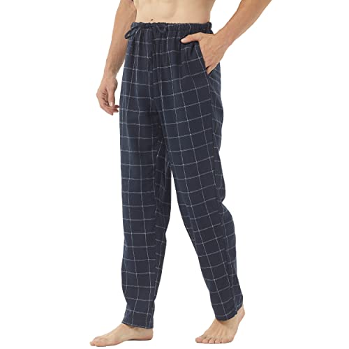 LANBAOSI Weihnachts Pyjama Hose Herren Schlafanzughose Kariert Lang Warm Winter Baumwolle Pijamahose Nachtwäsche Flanell Pyjamahose Lang Freizeithose Cover