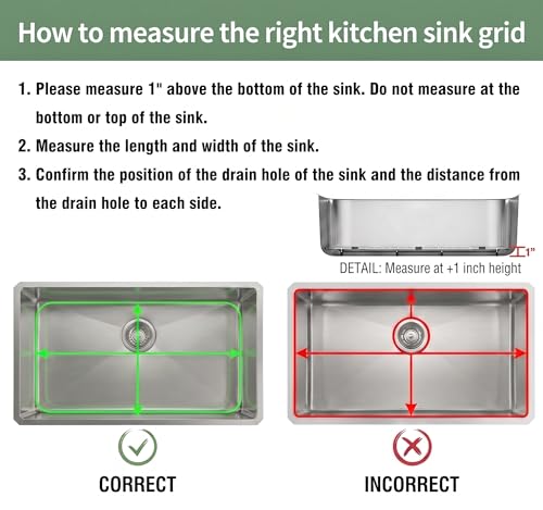 Zeesink Kitchen Sink Grid,27 1/2" X 13 1/2" Sink Protectors for Kitchen Sink,Stainless Steel Sink Grate with Rear Drain by Zeesink - Used condition - Image 7