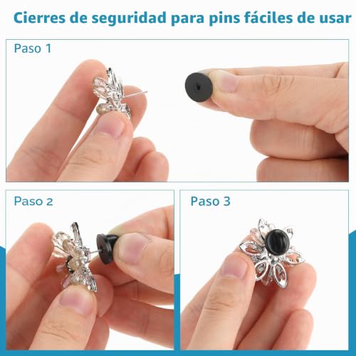 Miniatura 3 de 100 Piezas De Pin De Goma En La Parte Trasera, Cierre De Mariposa De Goma, Pin De Repuesto Para Alfileres De Solapa, Fabricación De Joyas, Sombreros, Insignias, Uniformes, Color Negro