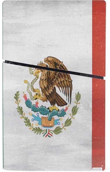 Skinit Decal Gaming Skin Compatible with PS5 Slim Digital Edition Bundle - Mexico Flag Distressed Design